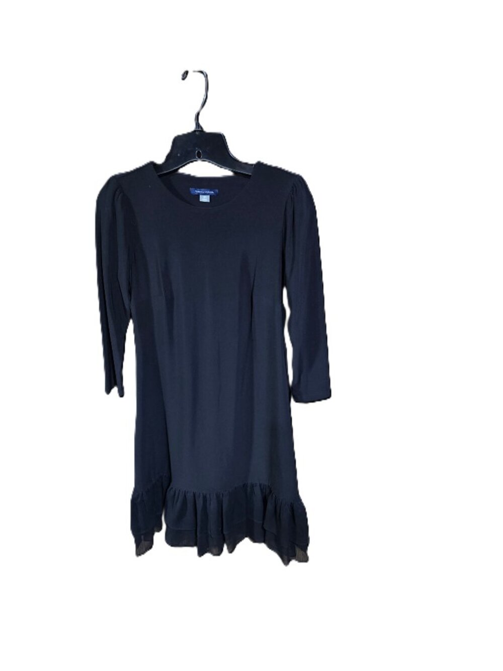 Tommy Hilfiger Black Jersey/Chiffon Mix Ruffle Hem Dress - Picture 2 of 4